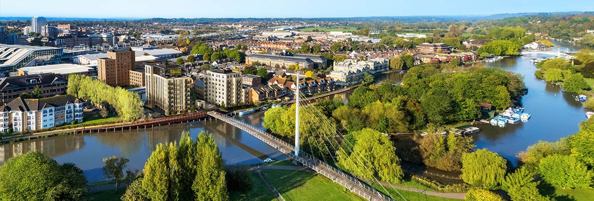 An aerial photograph of Reading