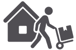 An icon of a person moving house
