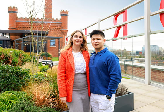 An image of a couple on the rooftop of Horlicks Quarter