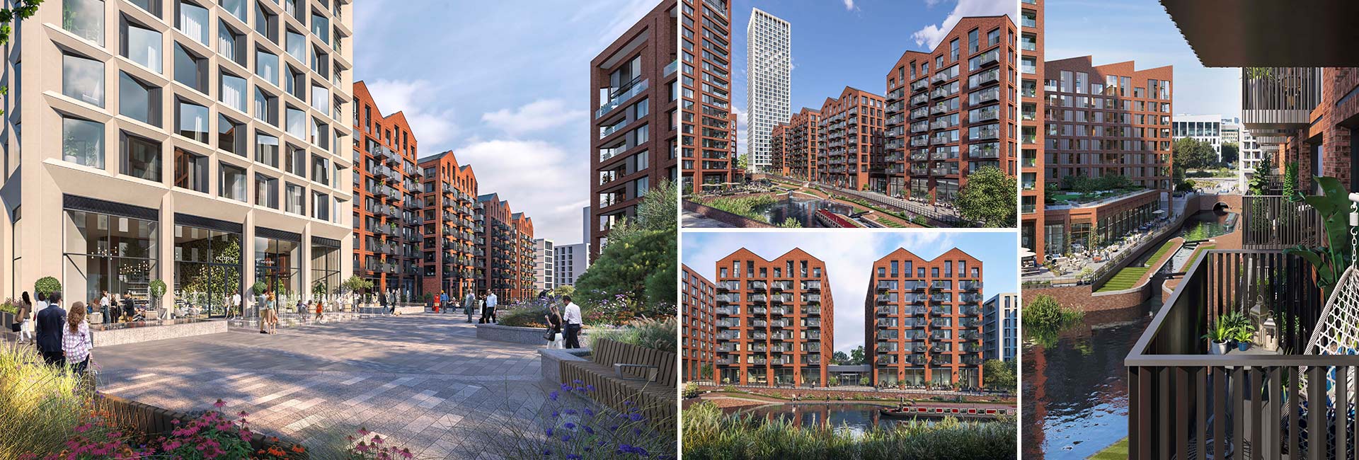 A montage of images showing the exterior of the Glasswater Locks