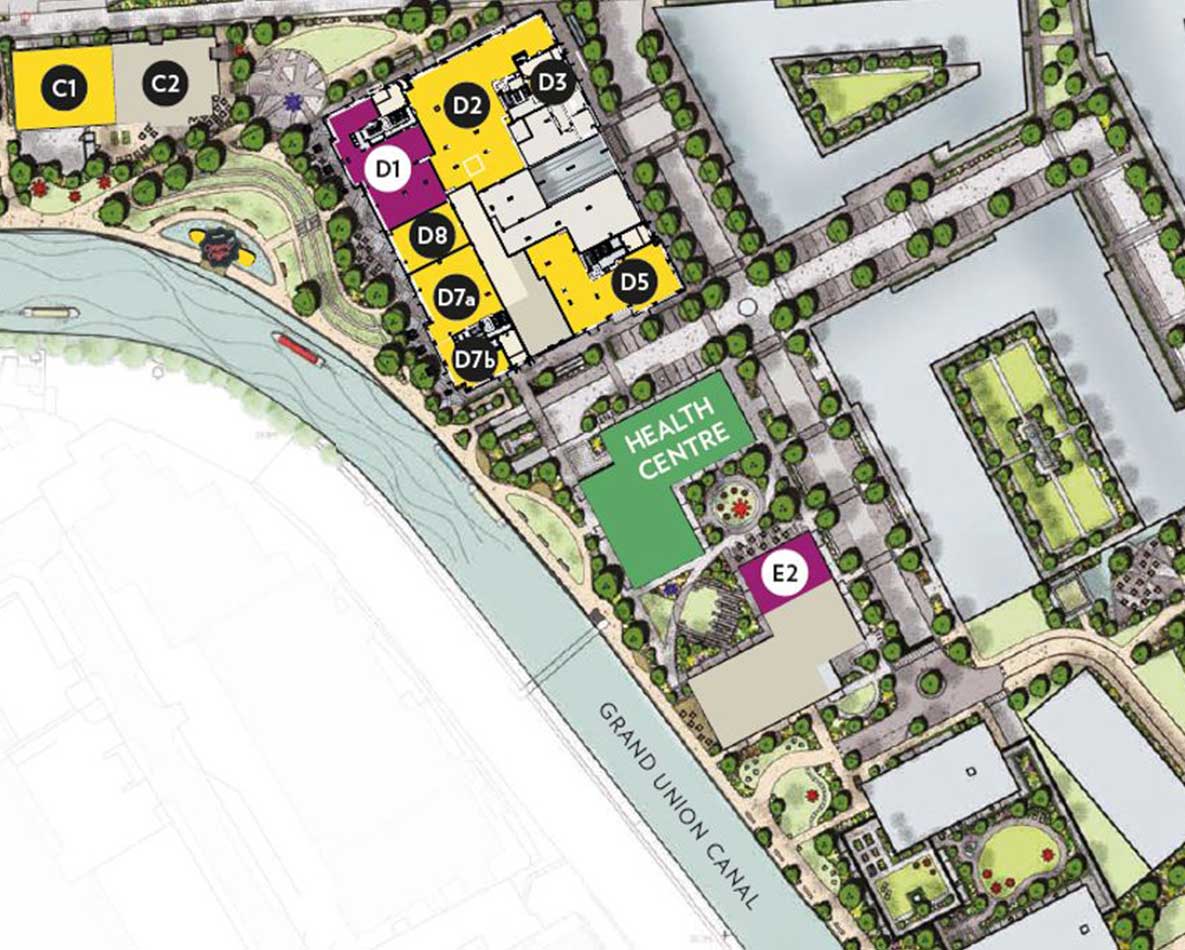 An illustration of the Grand Union commercial units Site Plan