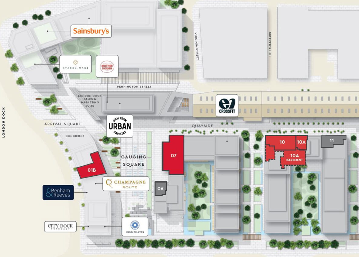 St George, London Dock, Commercial Opportunities, Sitemap