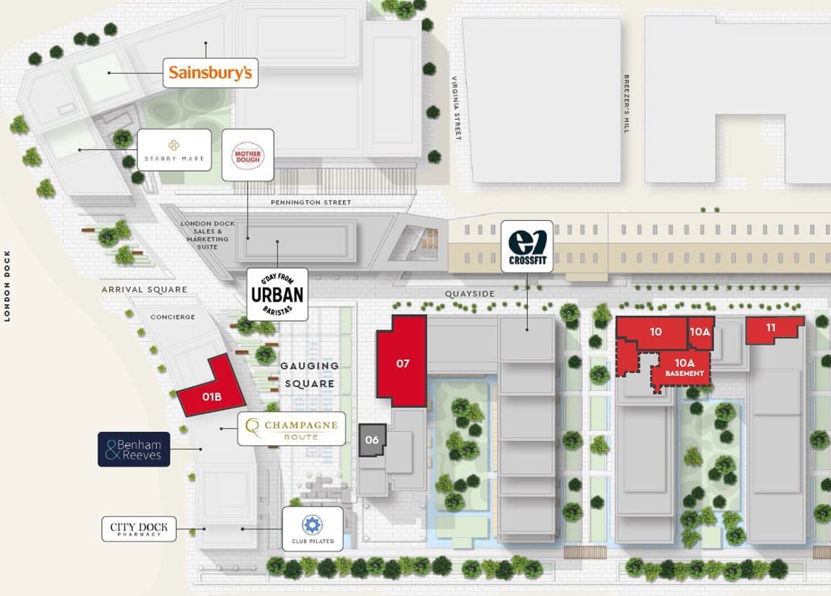 St George, London Dock, Commercial Opportunities, Sitemap