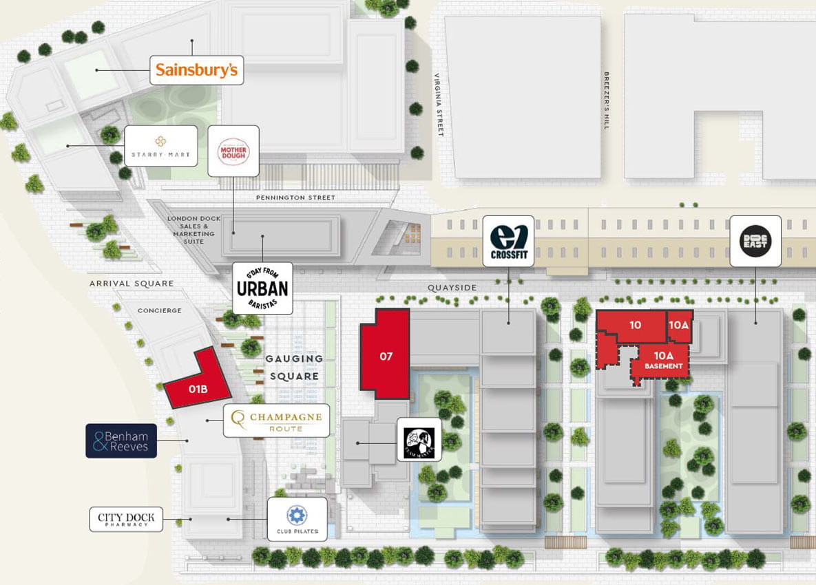 St George, London Dock, Commercial Opportunities, Sitemap