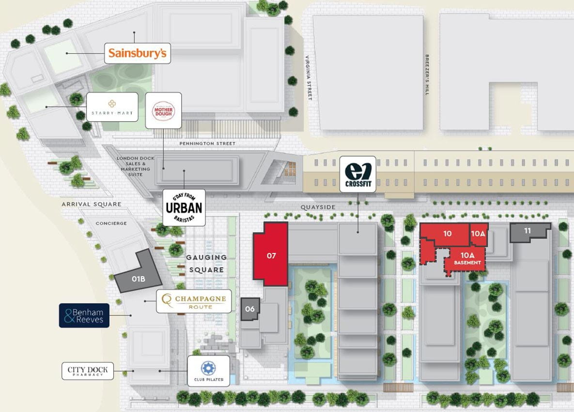St George, London Dock, Commercial Opportunities, Sitemap