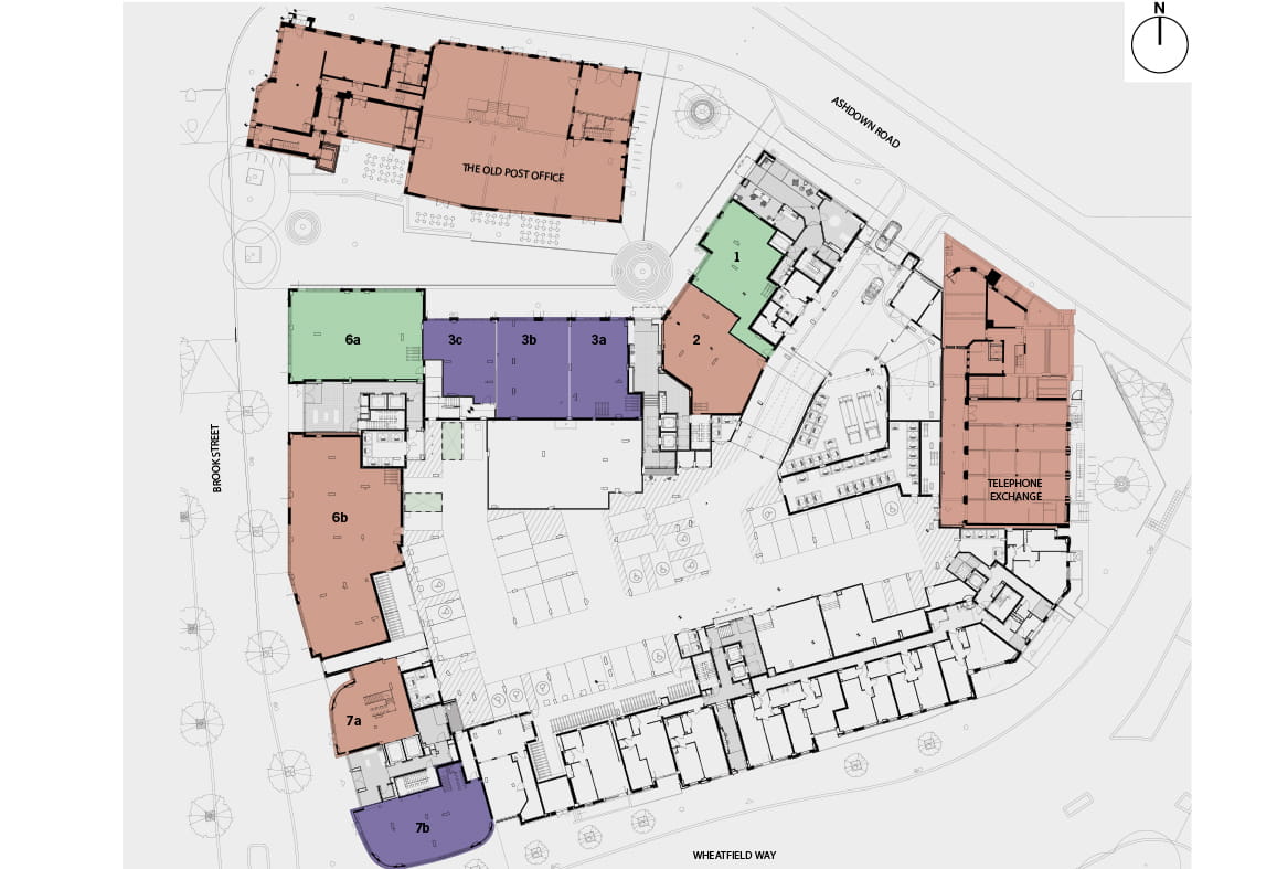 A site plan of the commercial units at Royal Exchange