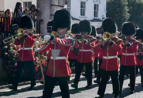 Changing of the Guard ceremony at Windsor Castle in Berkshire