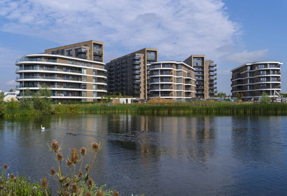 Bankside Gardens waterfront apartments exterior 