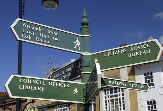 High Wycombe sign