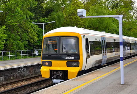 An image of a train at the station