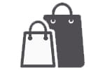 An icon of shopping bags
