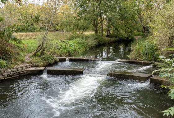 Weir on the River Lea in Hertfordshire