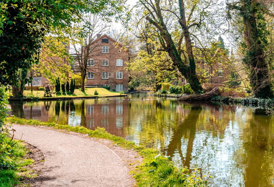 View of the River Gade in Watford, Hertfordshire