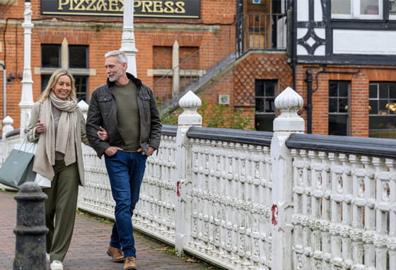 A couple walking in Oakhill, Kent