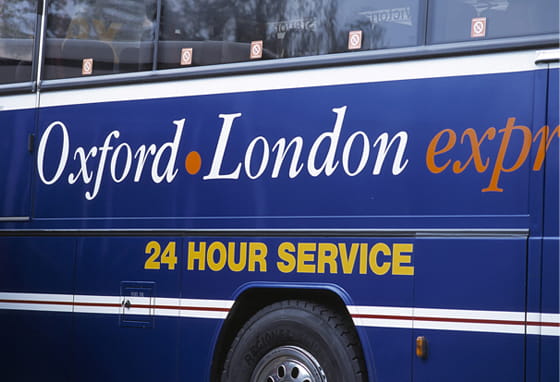 An Oxford-London Coach in Central Oxford