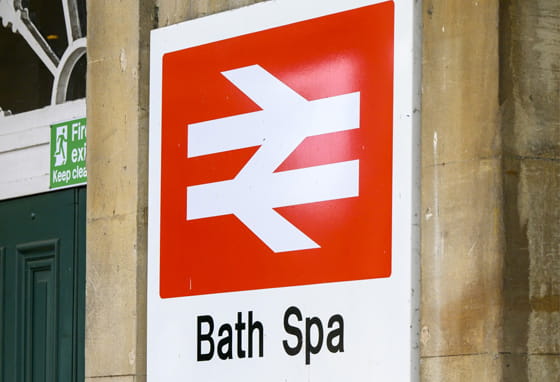 Bath Spa train station sign