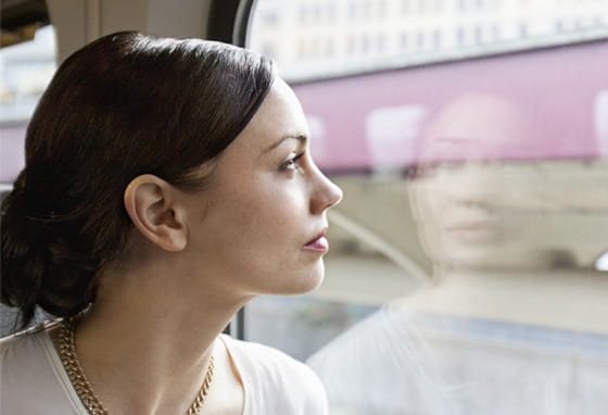 Woman commuting to London from Bath