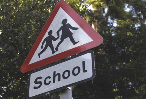 A school road sign in Bath, Somerset