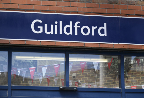 Sign at Guildford train station