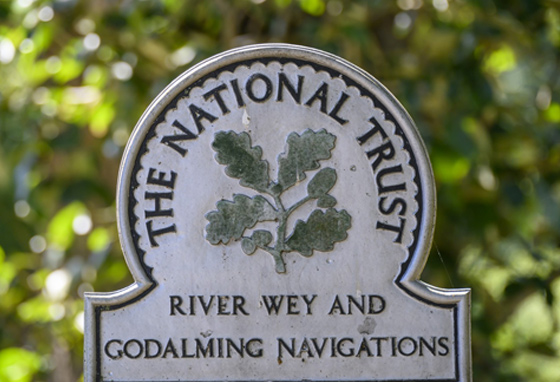 National Trust sign in Guildford in Surrey