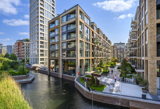 Modern residential buildings at Chelsea Creek.