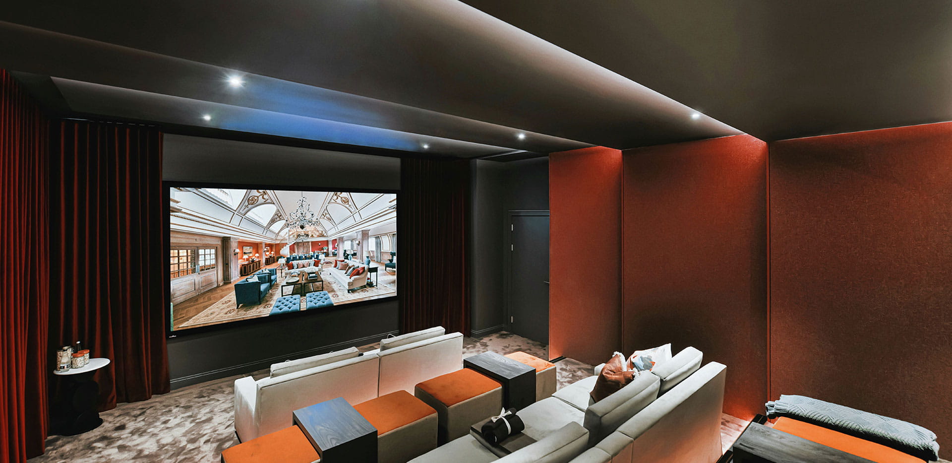cinema room at 9 Millbank