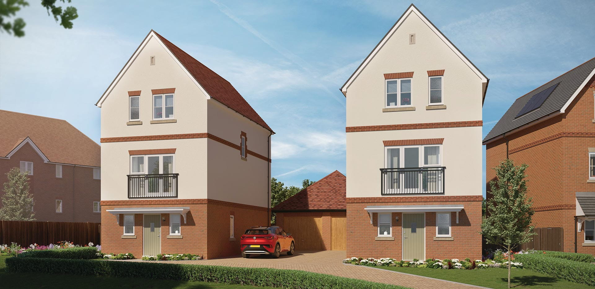 A CGI exterior image of Abbey Barn Park