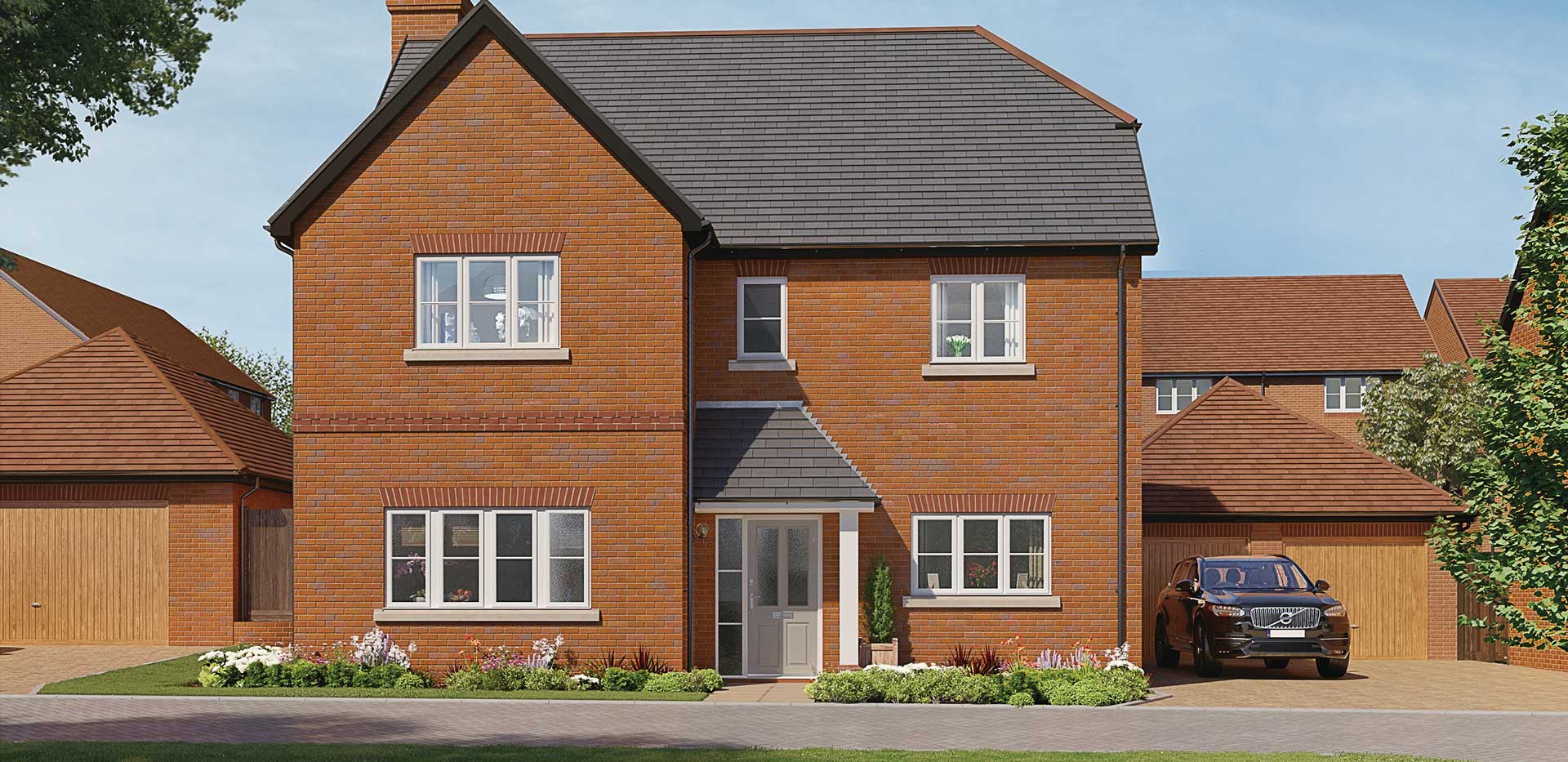 A CGI exterior image of Abbey Barn Park