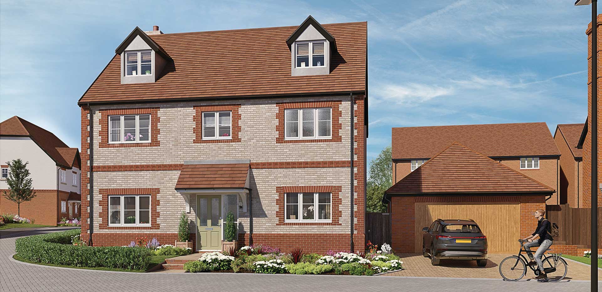 A CGI exterior image of Abbey Barn Park