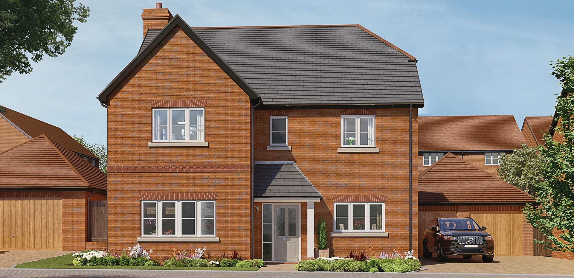 A CGI exterior image of Abbey Barn Park