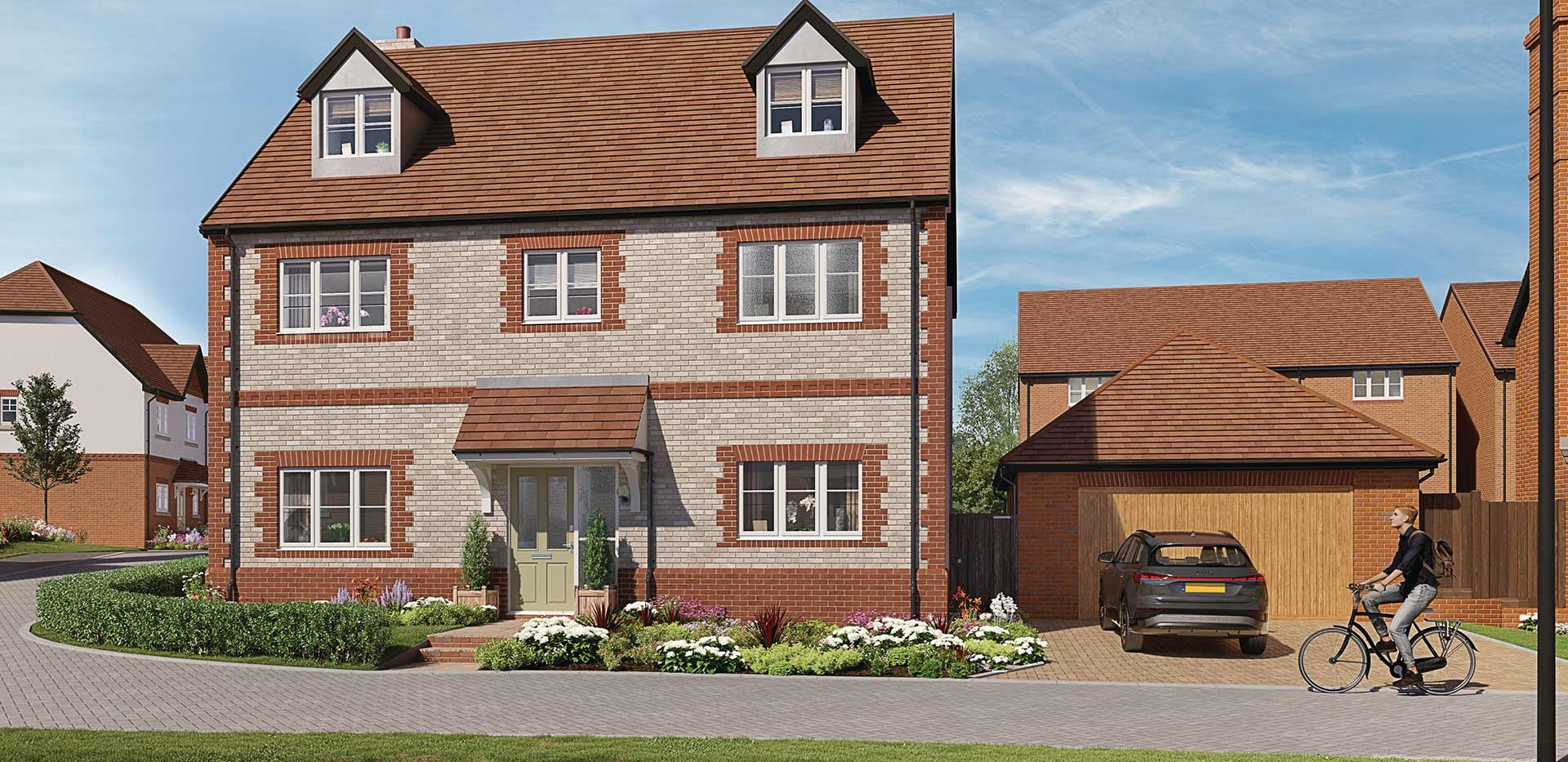 A CGI exterior image of Abbey Barn Park