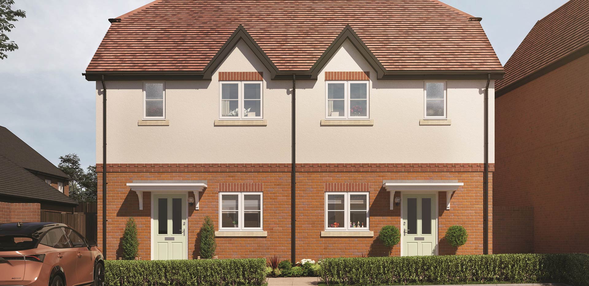 A CGI exterior image of Abbey Barn Park