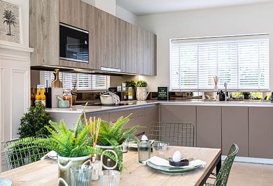 An interior image of a Kitchen at Deangarden Reach, Abbey Barn Park