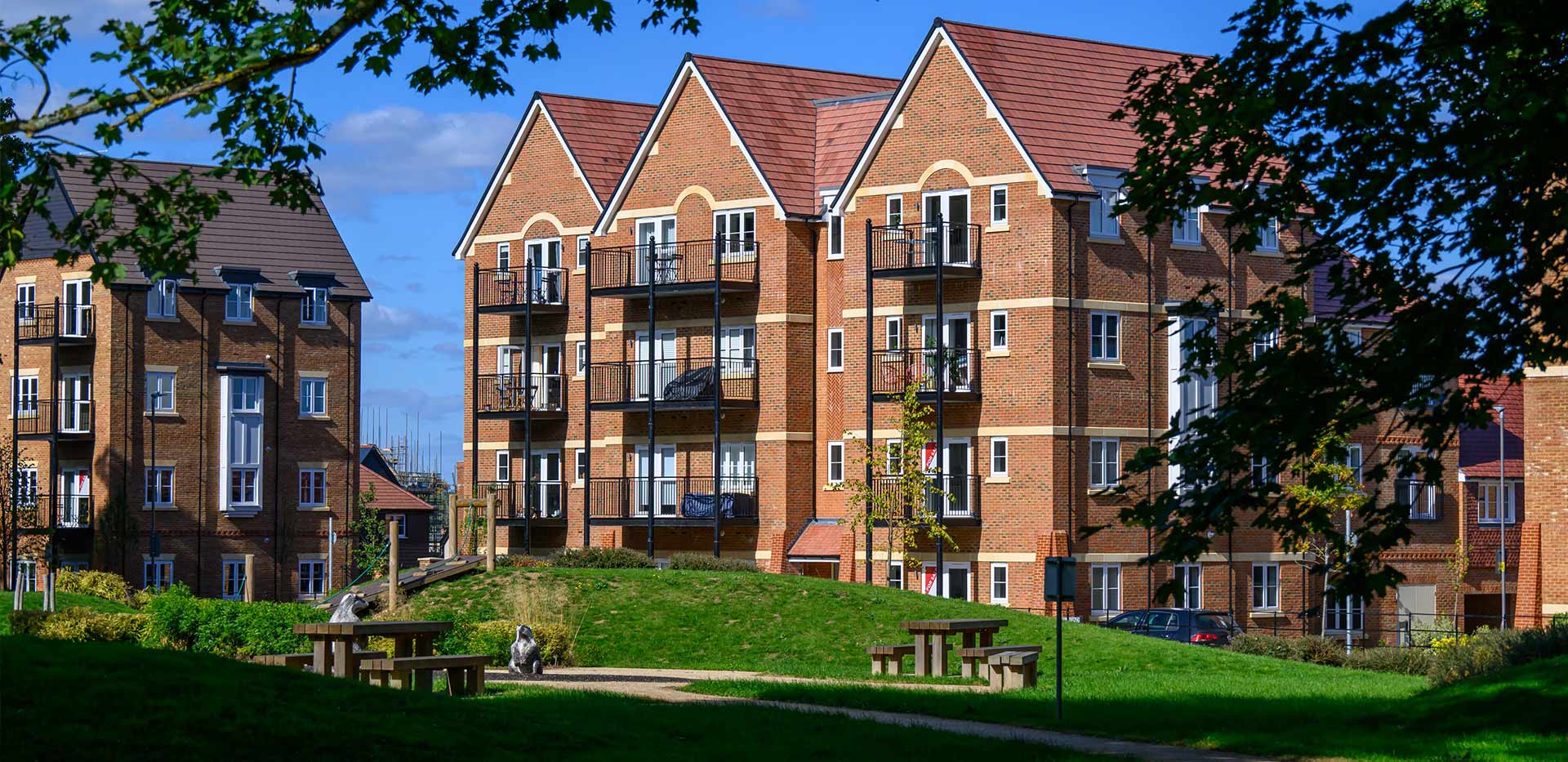 An exterior images of the apartments building at Abbey Barn Park