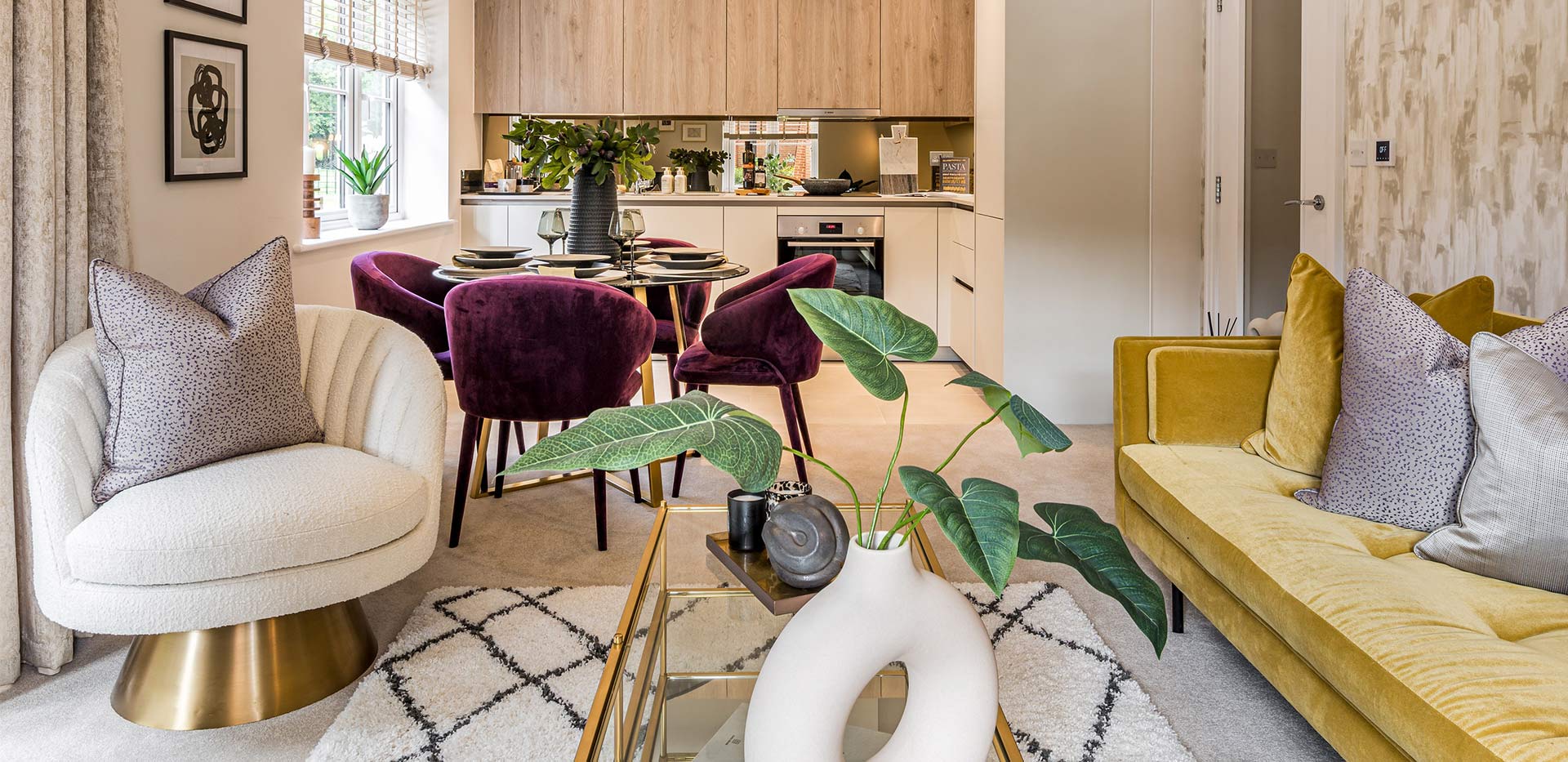 An interior Living Dining / Kitchen image at Dorsett House at Abbey Barn Park