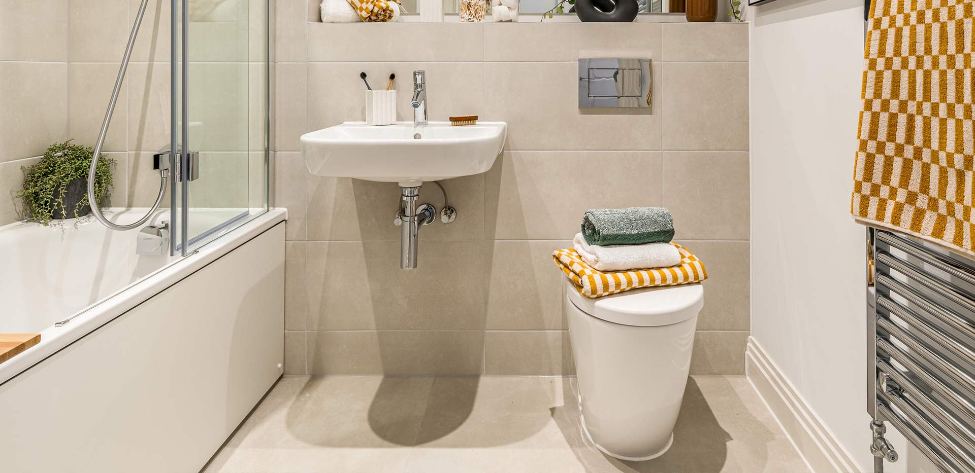 An interior Bathroom image of Apartment 188 at Dorsett House at Abbey Barn Park