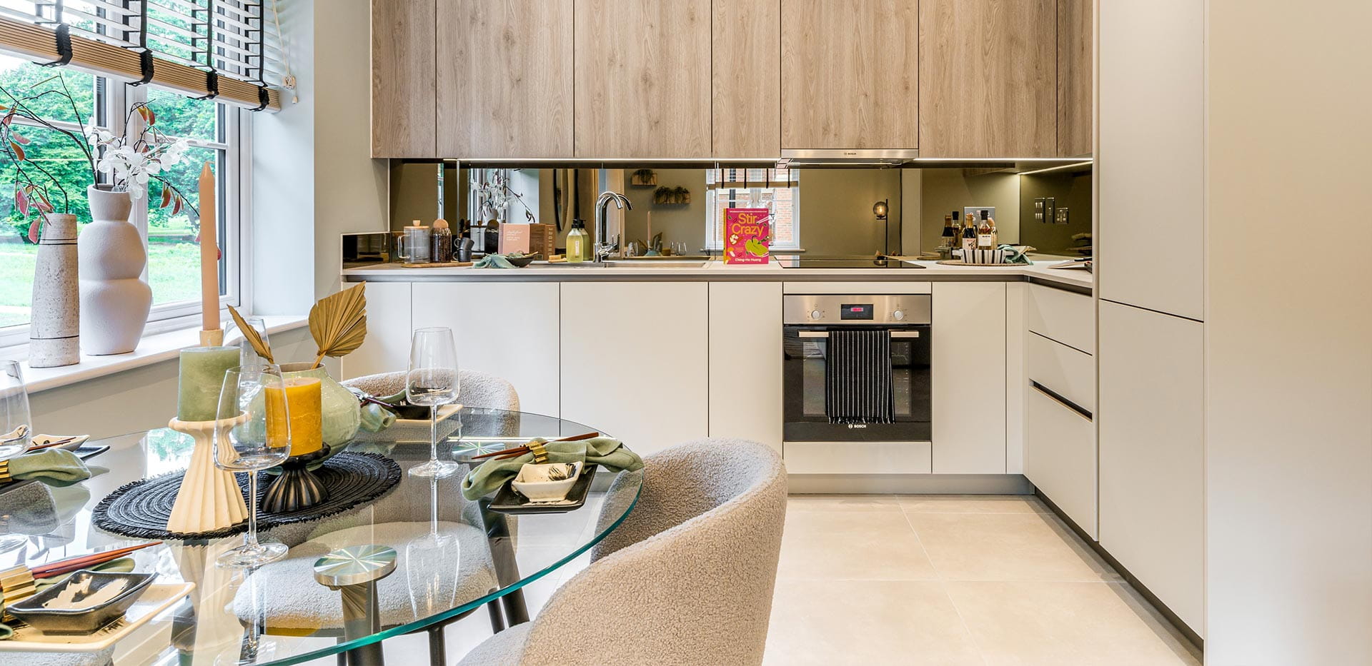 An interior Dining / Kitchen image of Apartment 188 at Dorsett House at Abbey Barn Park