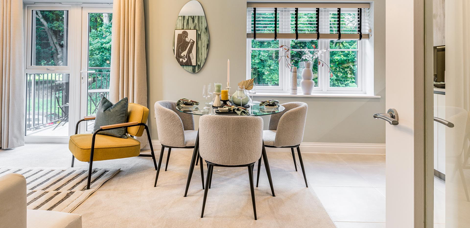 An interior Living / Dining image of Apartment 188 at Dorsett House at Abbey Barn Park