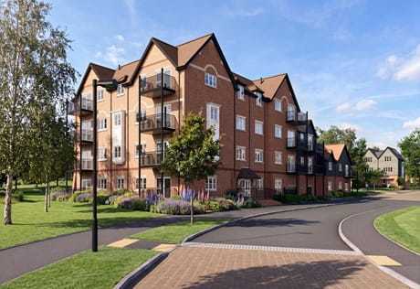 CGI of new build development on private road.