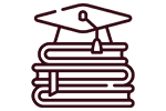 An icon of a education cap and books