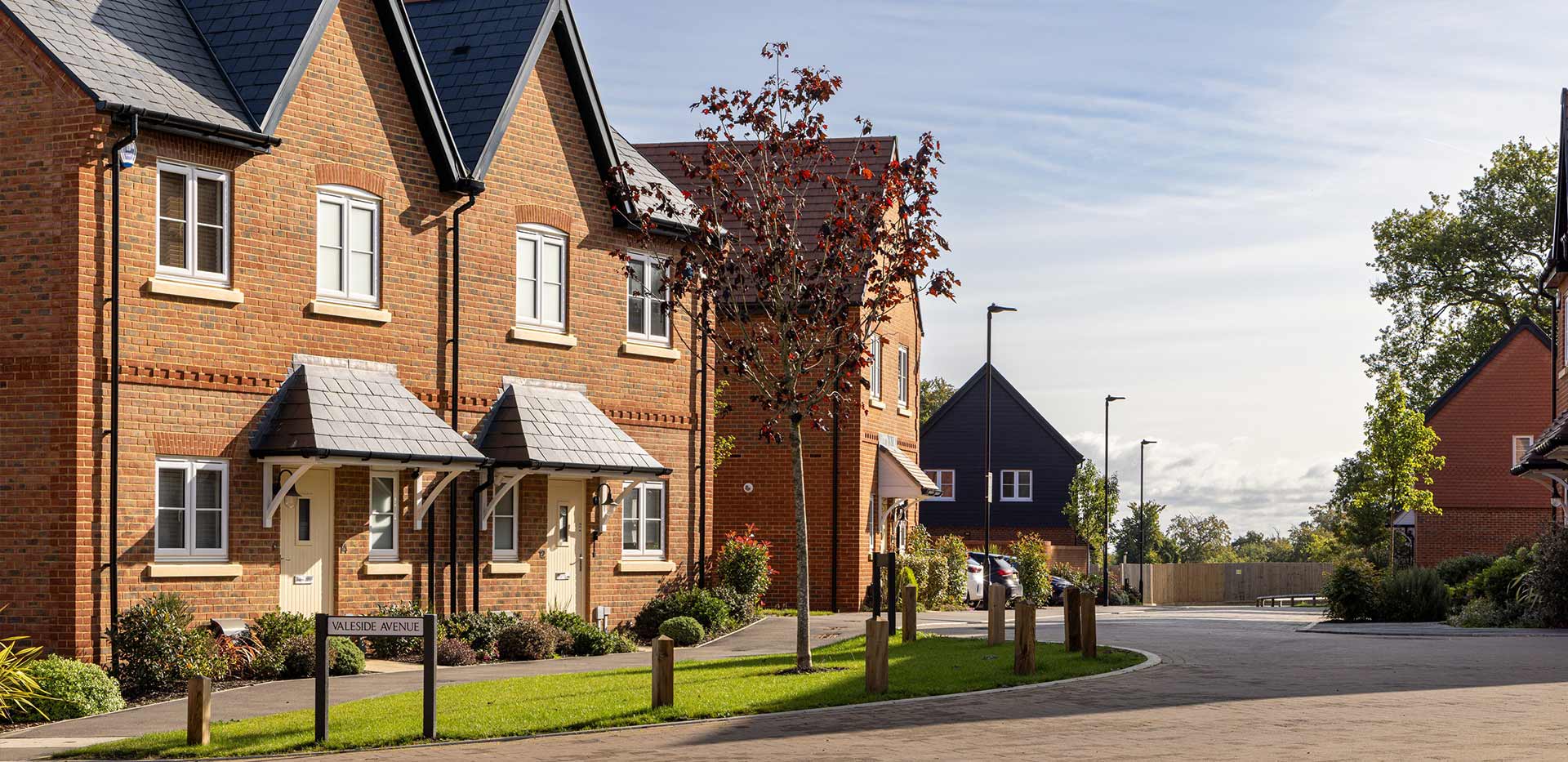 An exterior street scene at Abbey Barn Park