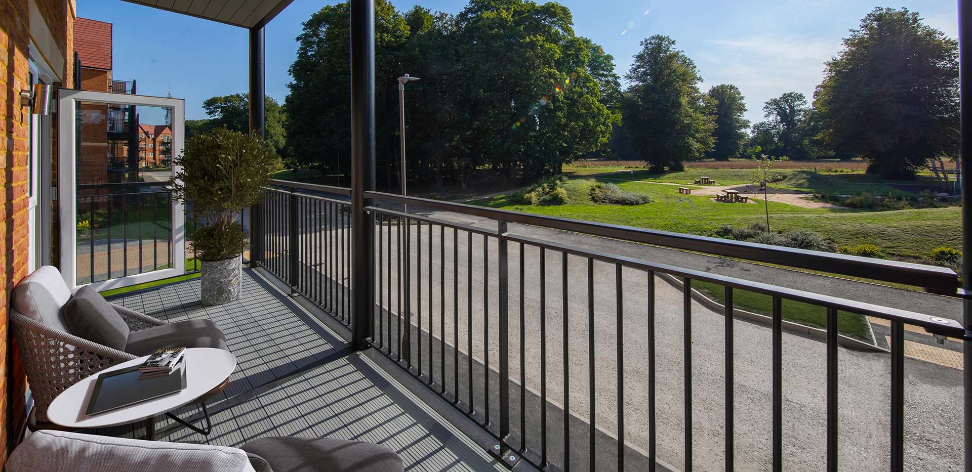 An image of the balcony for the Showhome at Abbey Barn Park