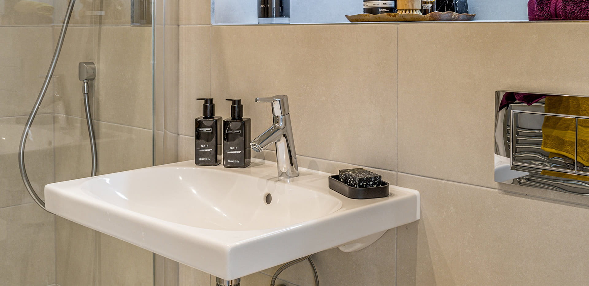 An interior En Suite image close up of sink