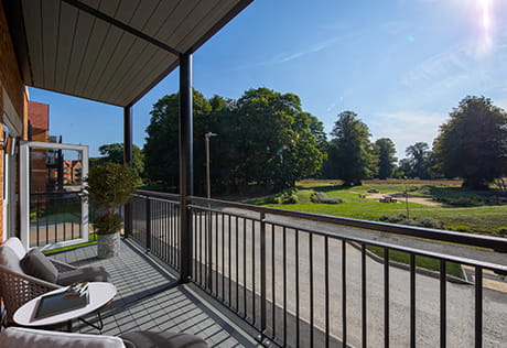 An image showing the view of a balcony from Mallard & Ride View House