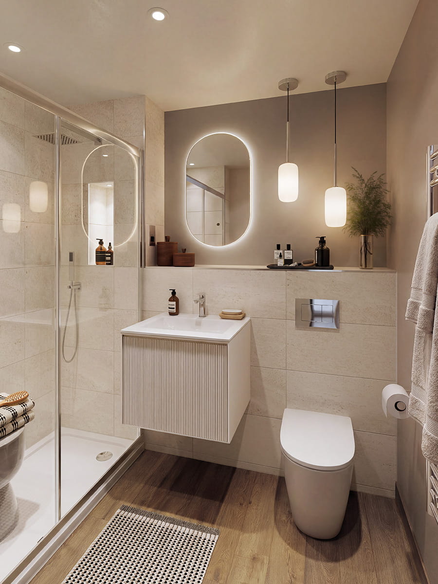 Abbey Barn Park - Mallard House & Ride View, spacious bathroom