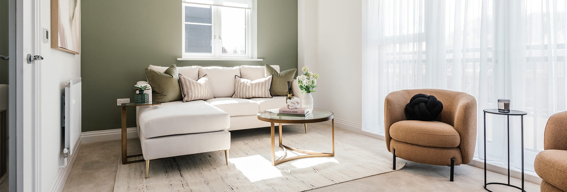 An interior image of the Living Area at Abbey Barn Park