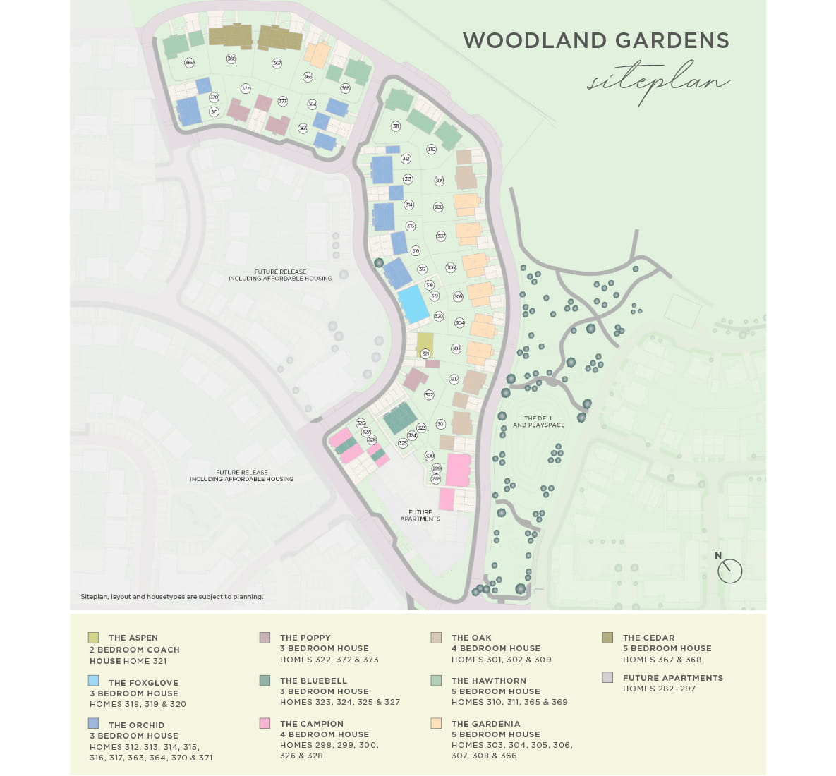 Site Plan of Woodland Gardens at Abbey Barn Park