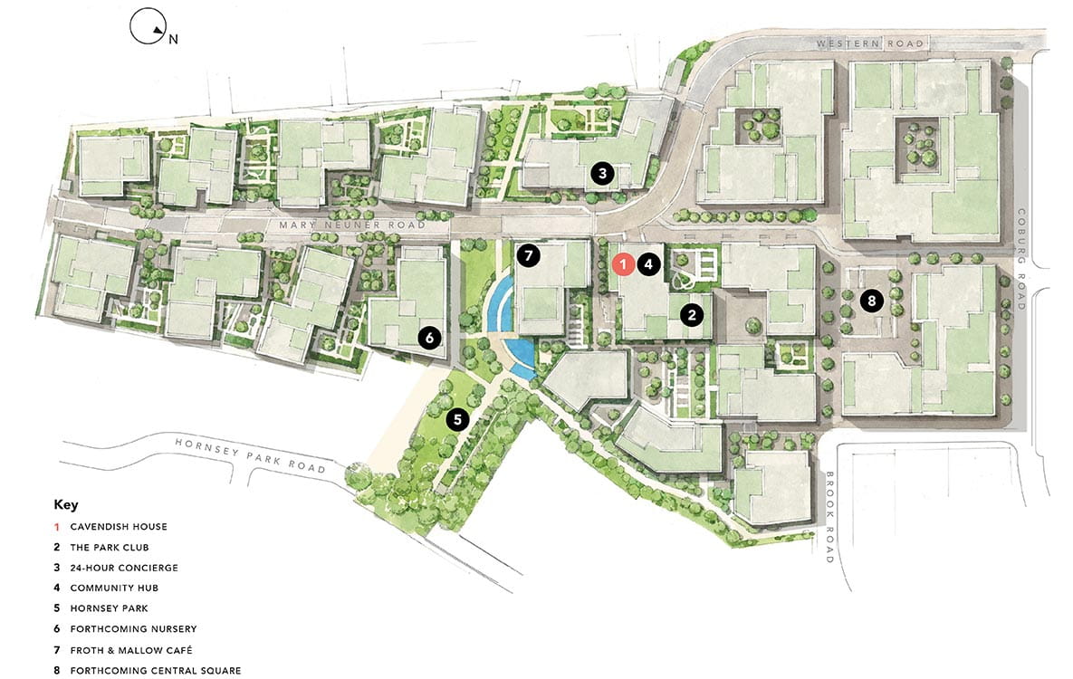 An image of the Alexandra Gate Site Plan with labels