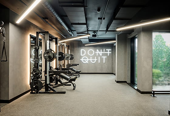 An image of the gym at The Park Club
