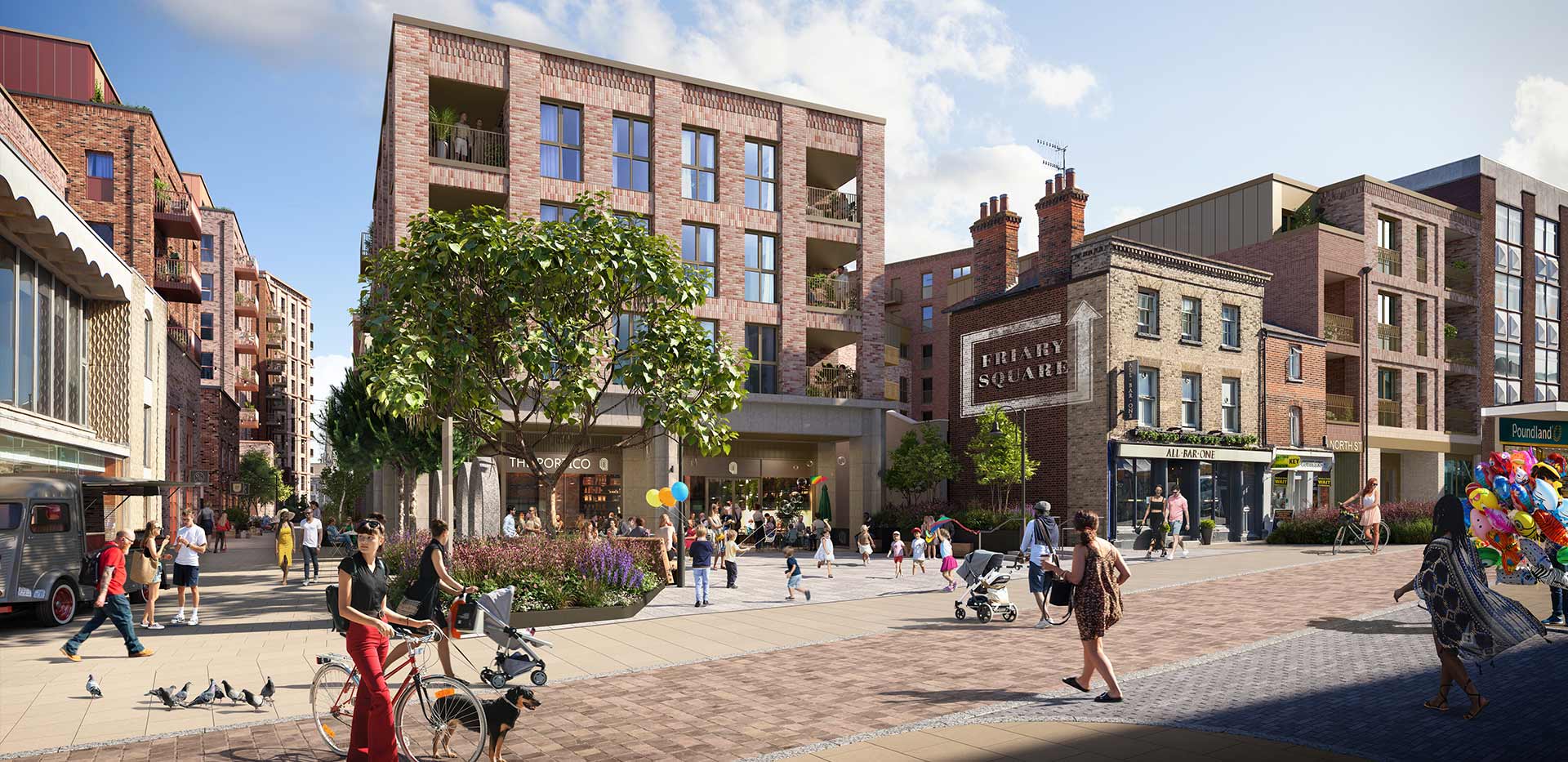 An exterior CGI of a building at Arch & Bloom